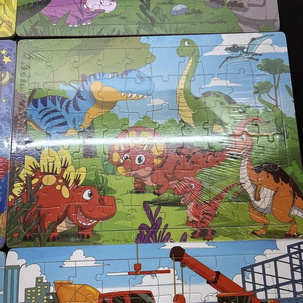 Runlycan Wooden Jigsaw Puzzle | 6 Pack With 60 Pieces Each Theme | Ages 4+